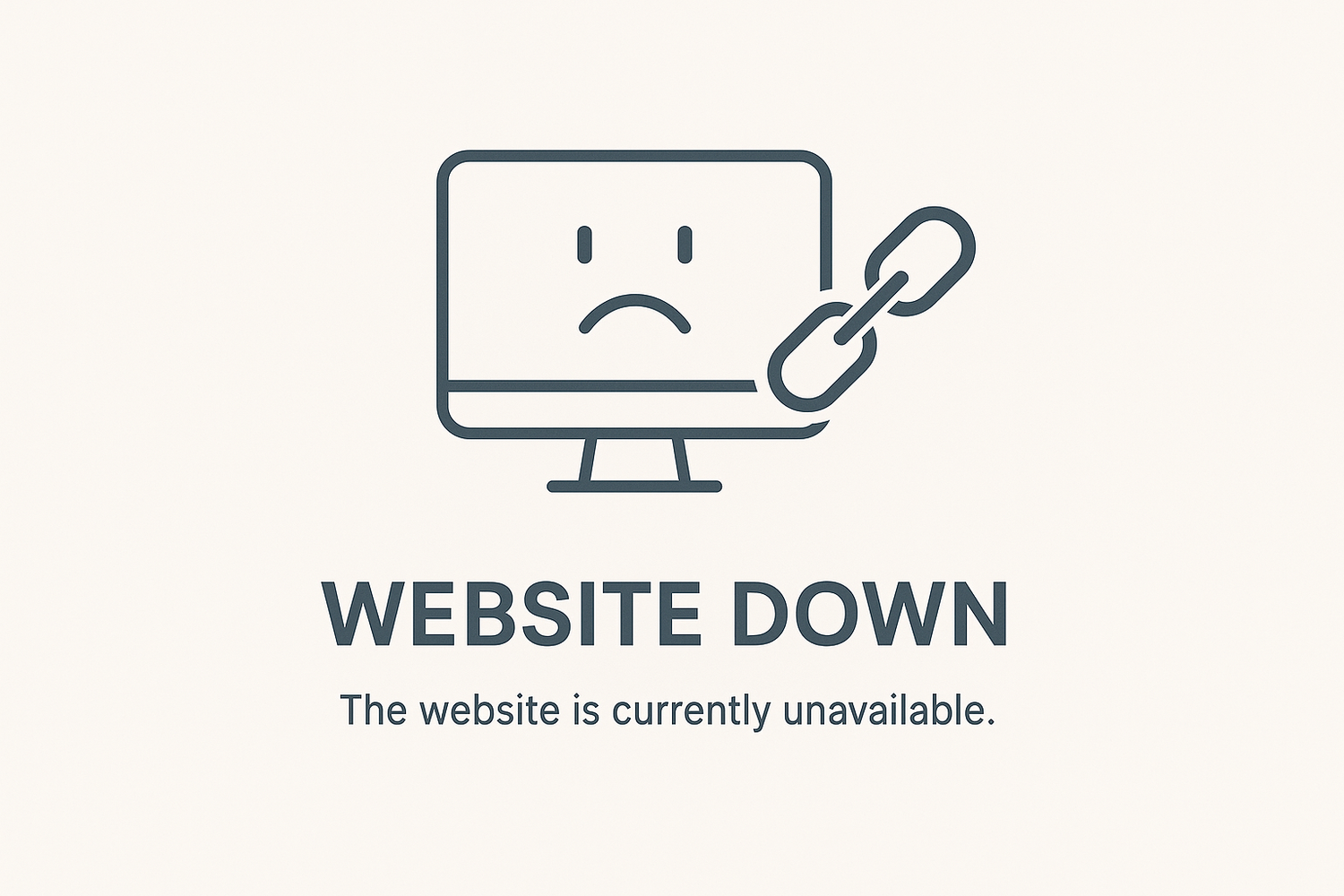 make a someone that says website down